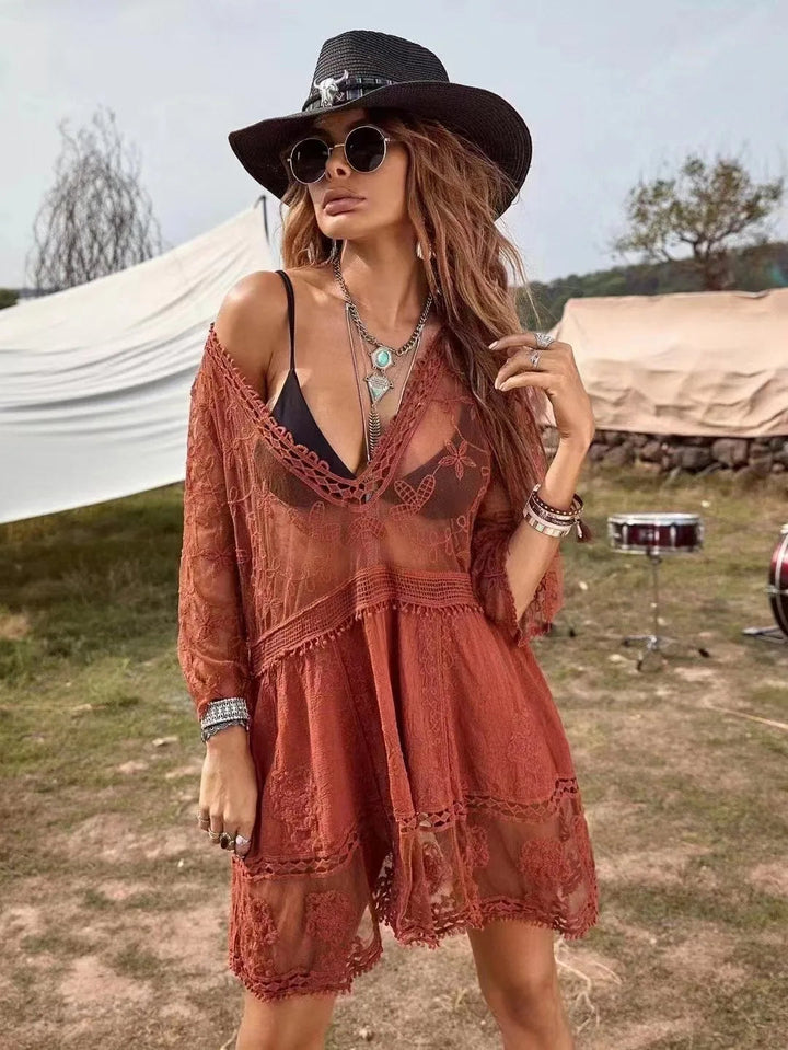 Nomi | Lace Trim Beach Dress