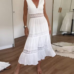 Libby | Boho Lace Sleeveless Midi Dress