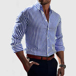Benson | Striped Long Sleeve Polo Shirt