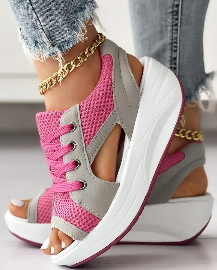Variant image for Evelyn | Ladies White Wedge Trainers-34