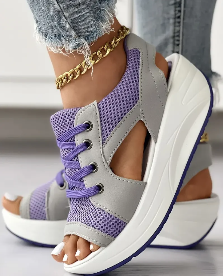 Variant image for Evelyn | Ladies White Wedge Trainers-43