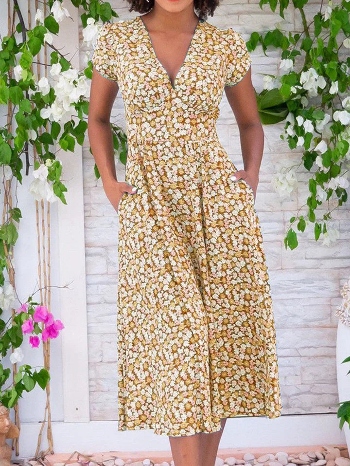 Zervou | Women's Summer Midi Dress with Pockets 0