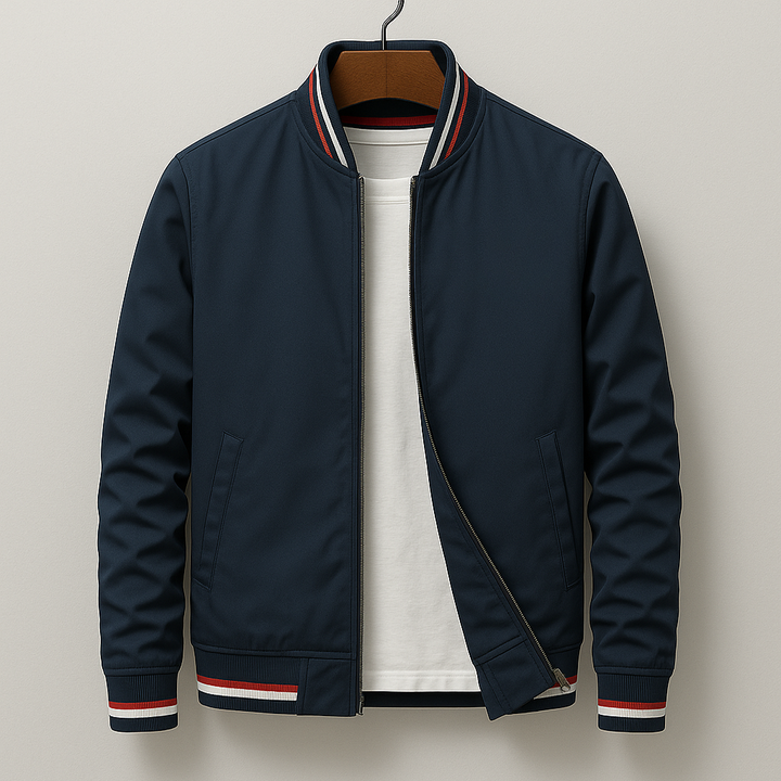 Alex | Green Slim-Fit Bomber Jacket-1