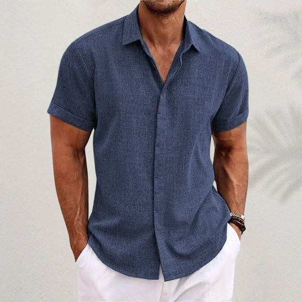 Nikolaj | Mens White Short Sleeve Shirt-5