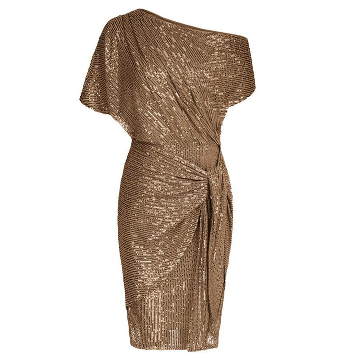 Ametyst | Elegant Sequined  Off-Shoulder Bodycon Party Dress