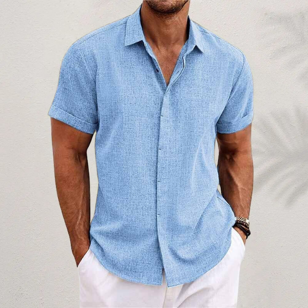 Nikolaj | Mens White Short Sleeve Shirt-6