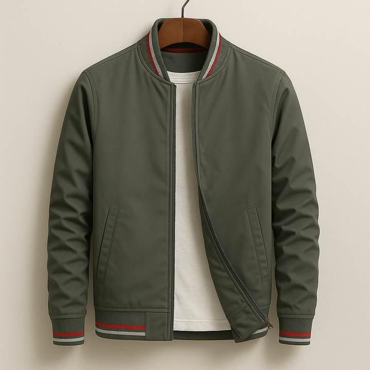 Variant image for Alex | Green Slim-Fit Bomber Jacket-25