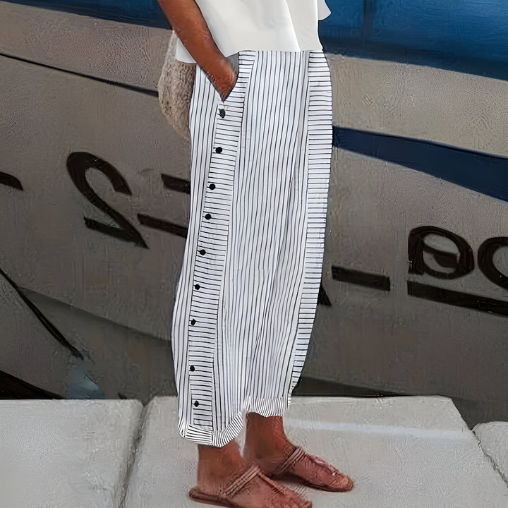 Sandrine | White Linen Pants Women 3