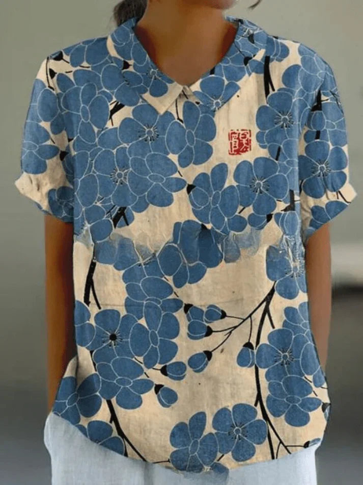 Inga | Floral Print Womens Blouse 6