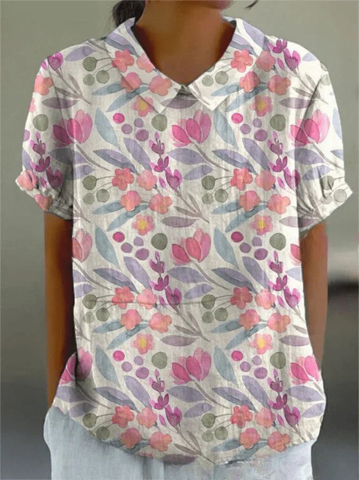Inga | Floral Print Womens Blouse 5