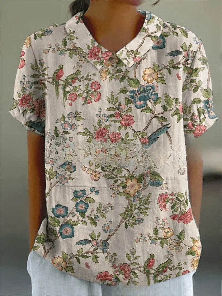 Inga | Floral Print Womens Blouse 4