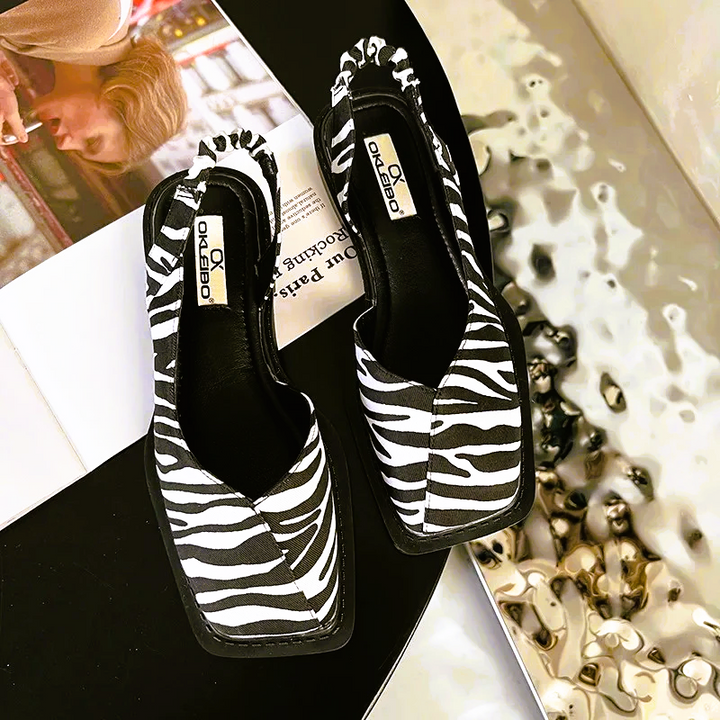 Nora | Black Slingback Flats 6