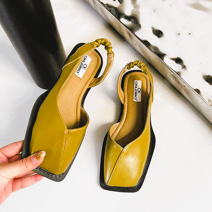 Nora | Black Slingback Flats 3